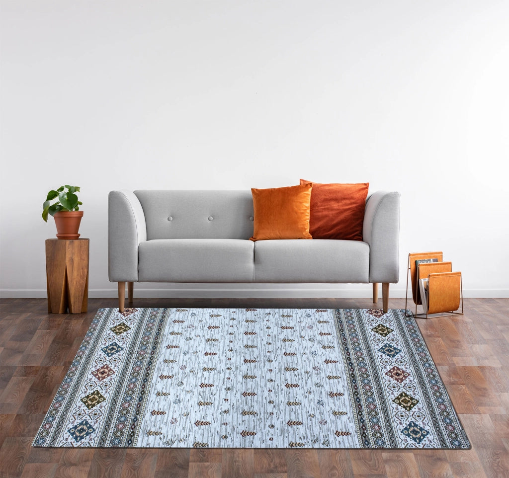 Tappeto Arredo Moderno Morbido in Ciniglia Ingresso Antiscivolo Prodotto Italiano  Soggiorno Camera Salotto Disegni Piazzati Cotone Varie Misure Grande Loom/Grigio - 160x240 cm