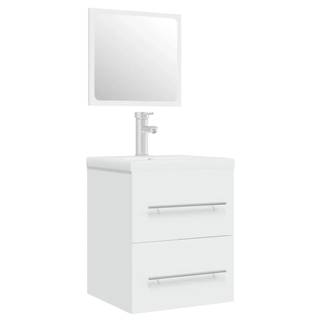 Mobile Bagno con Lavabo Integrato Bianco in Legno Multistrato 3114163