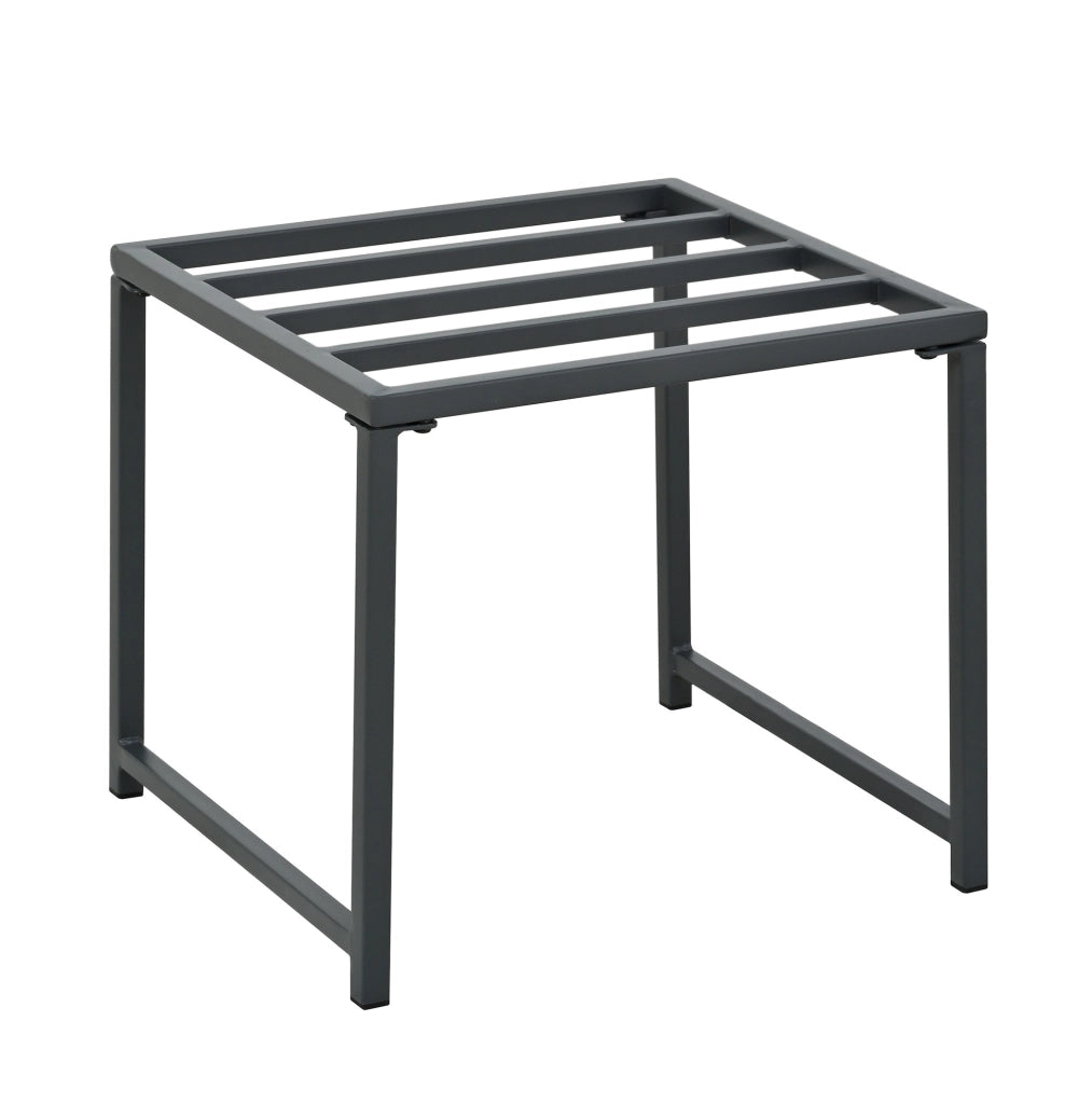 Set da pranzo da esterno 7 pezzi per 6 persone con tavolo quadrato in vetro temprato e sedie con braccioli in legno-plastica