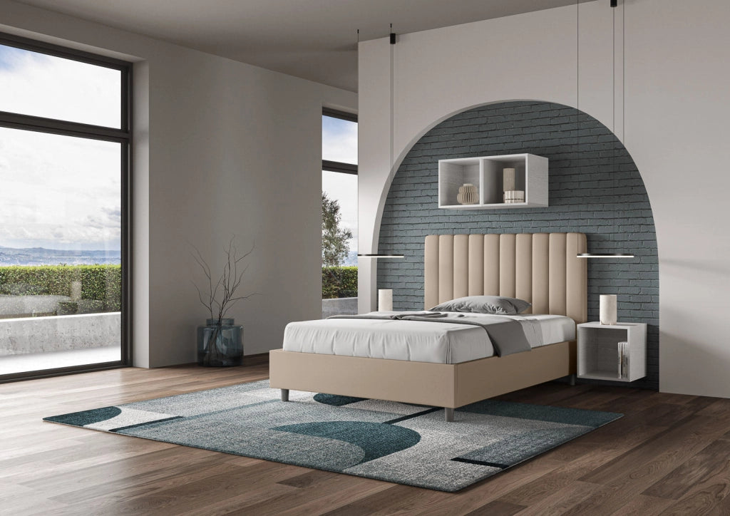 Letto 1 Piazza e Mezzo 120x190 cm con Rete Agueda Tortora