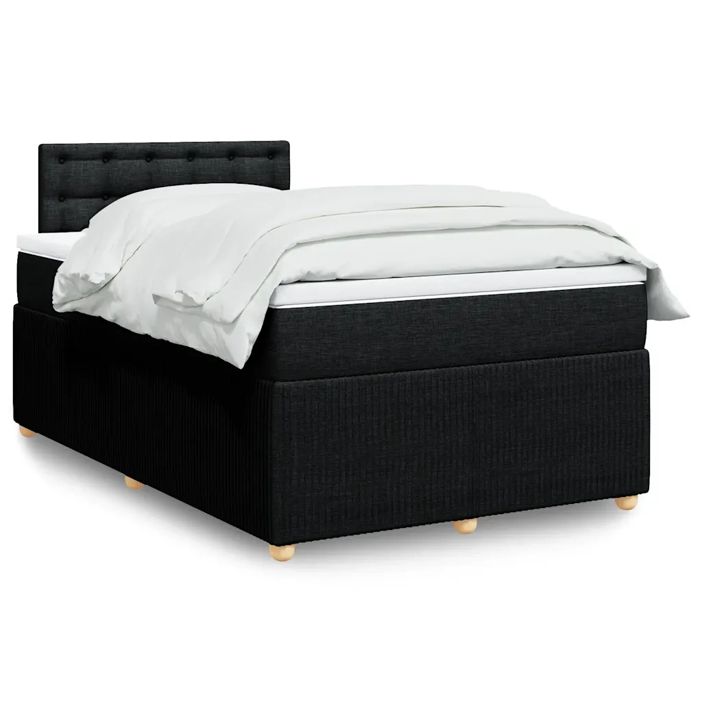 Giroletto a Molle con Materasso Nero 120x200 cm in Tessuto 3287439