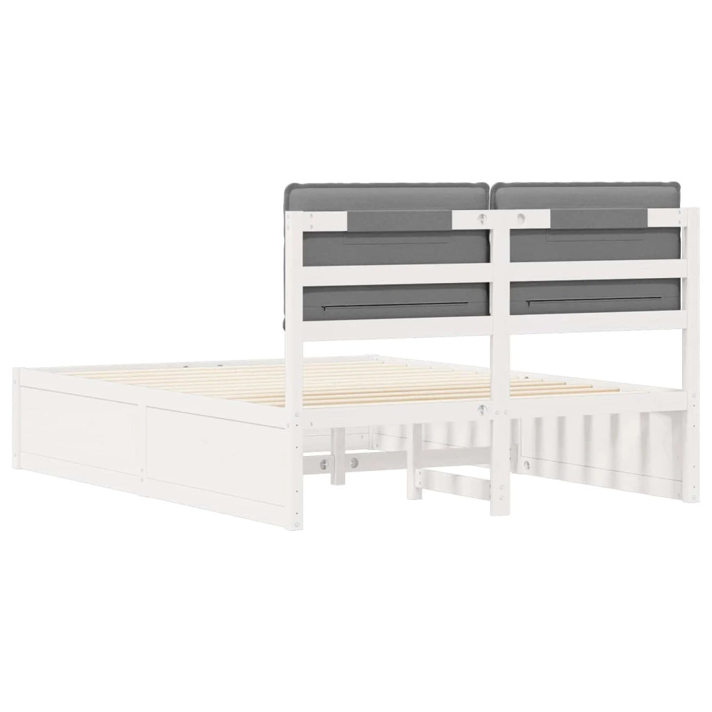 Letto con Testiera Rivestita Grigio chiaro 160 x 200 cm