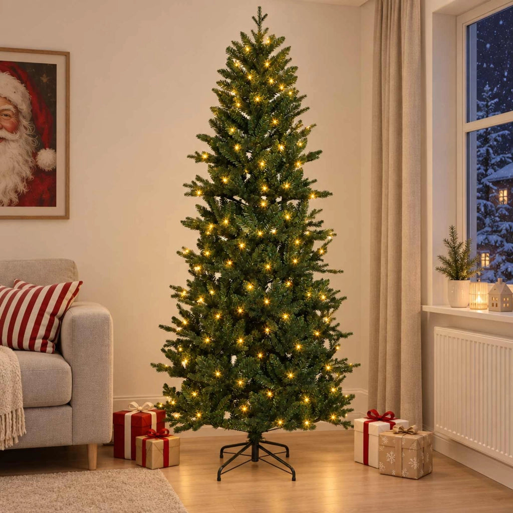 Albero di Natale Artificiale con Rami Pieghevoli 210 cm 300 LED 3466241