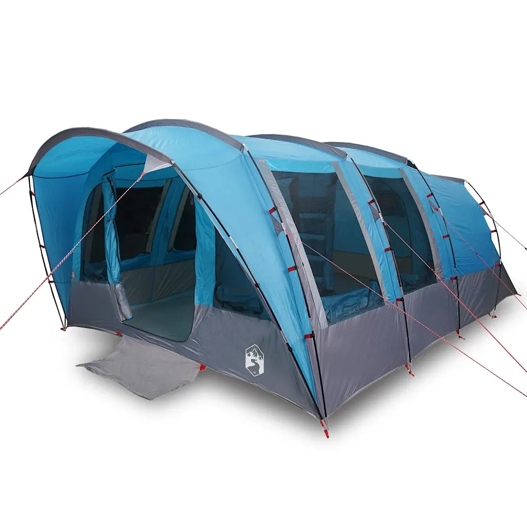 Tenda Familiare a Tunnel per 8 Persone-Tenda da campeggio Blu Impermeabile 842703