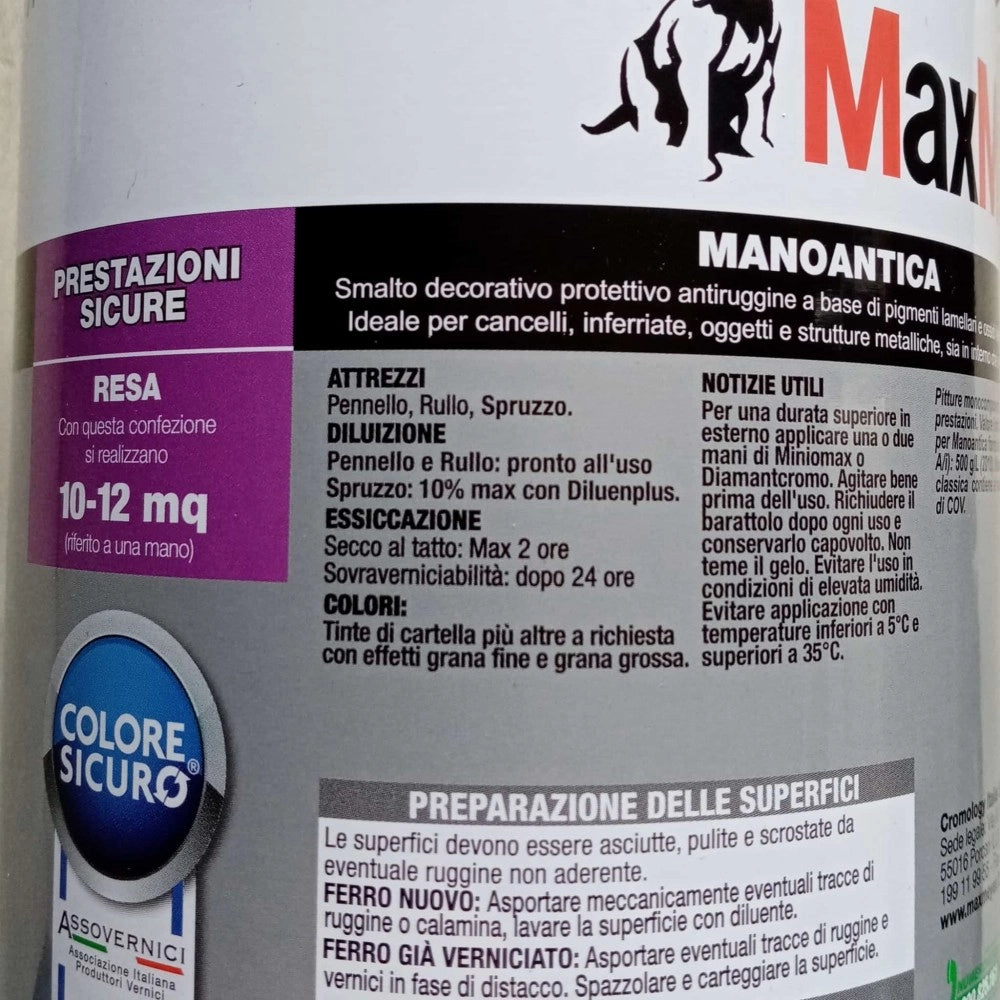 Manoantica classico 750ml smalto ferro micaceo antiruggine in varie colorazioni, colori manoantica verde petrolio