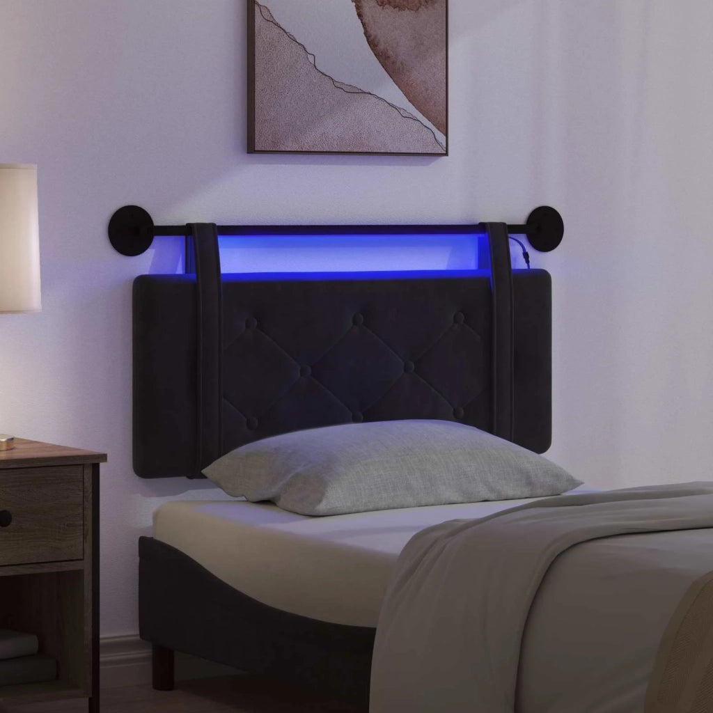 Testiera sospesa Con luce LED Nero Velluto 3424116