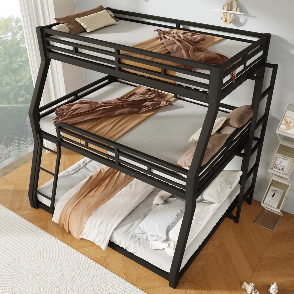 LETTO a castello triplo 90x200/120x200/140x200 cm Metallo Nero
