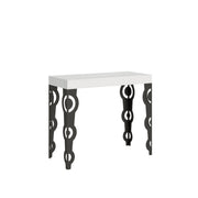 Consolle allungabile 90x40/196 cm Karamay Small Premium telaio Antracite - Bianco Frassino