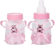 Set di 50 flaconcini di plastica per dolci - regali di festa e decorazioni per bambini piccoli (rosa)
