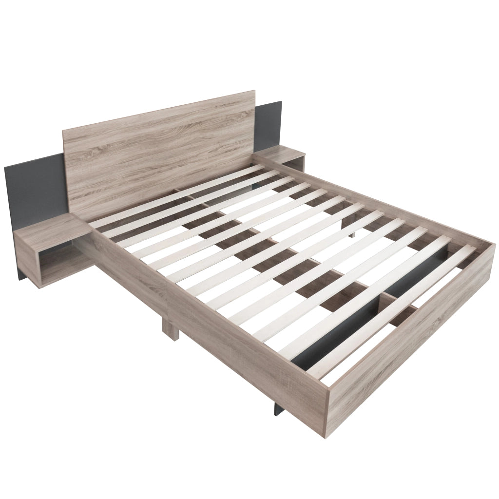 Letto matrimoniale 160x200 con due comodini integrati