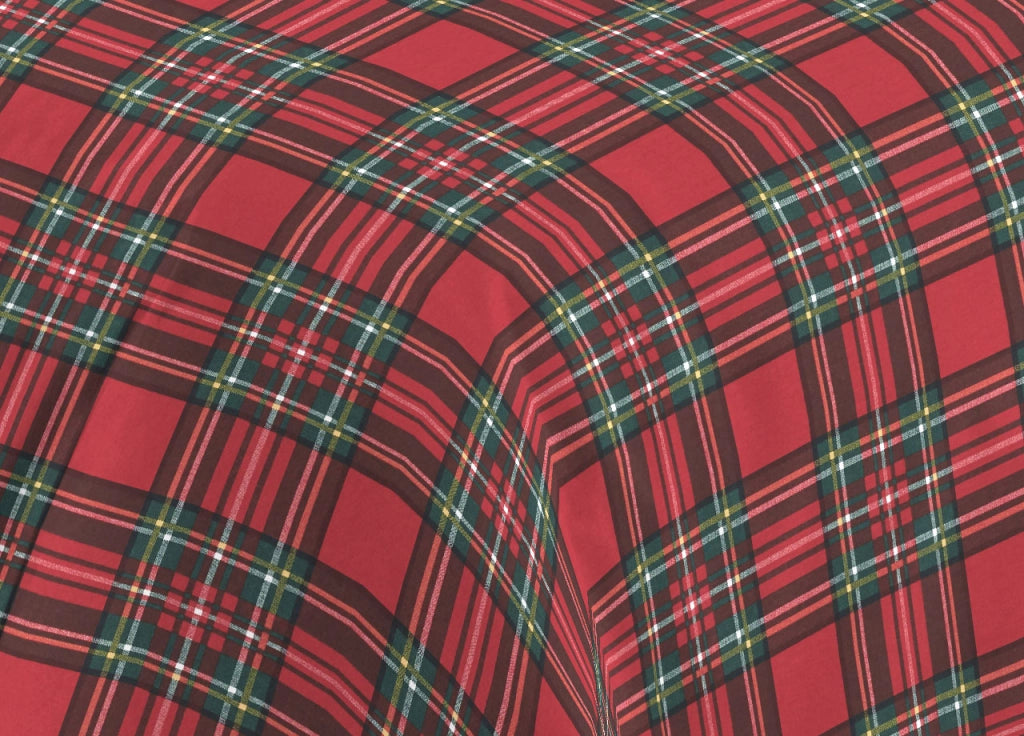Sacco Copripiumino Piumone Letto In 100% Cotone Made Italy Vari Disegni RP - 1 Piazza - Kilt Rosso