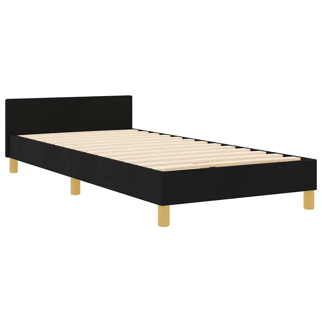 Struttura del letto con testiera Nero 80 x 200 cm Tessuto