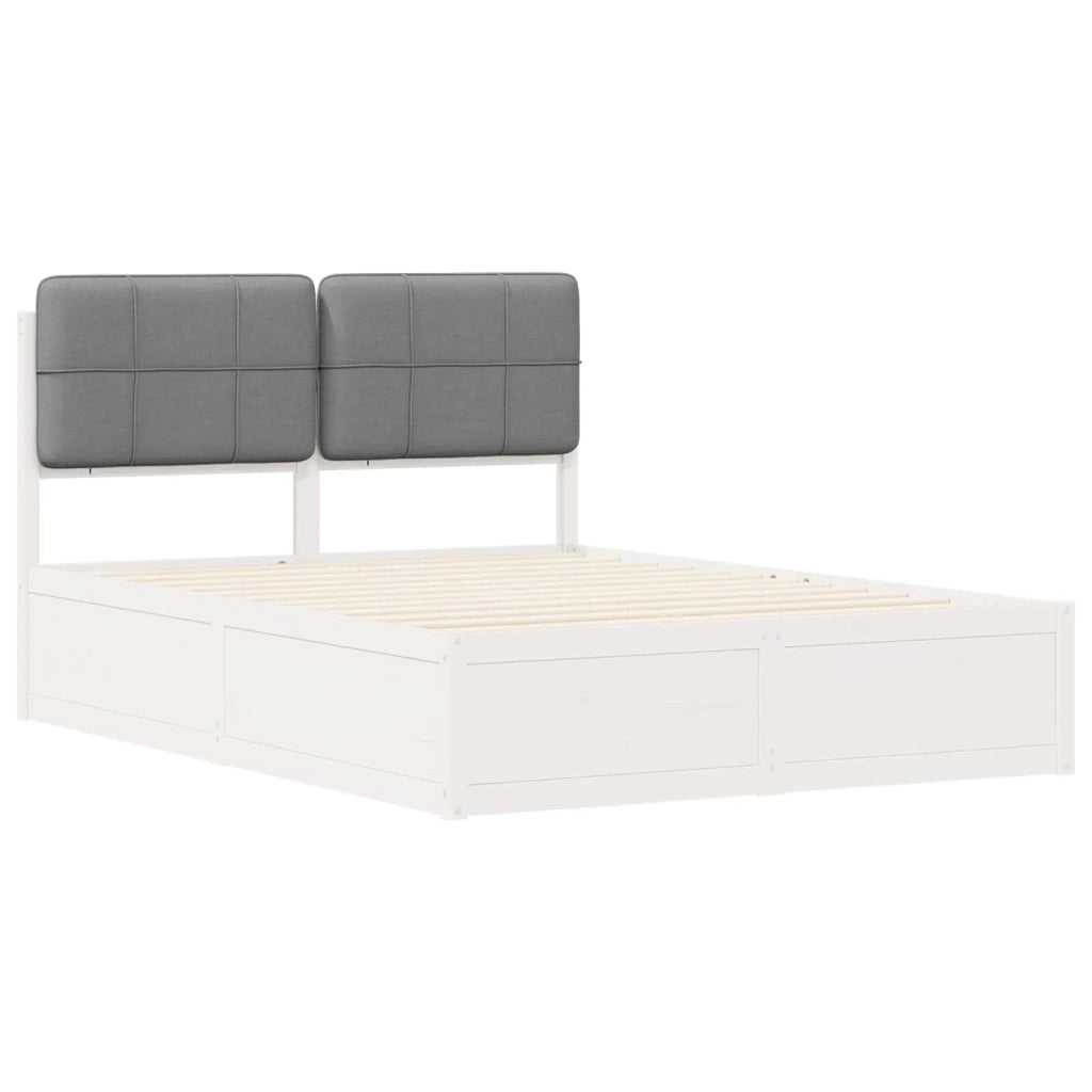 Letto con Testiera Rivestita Grigio chiaro 160 x 200 cm