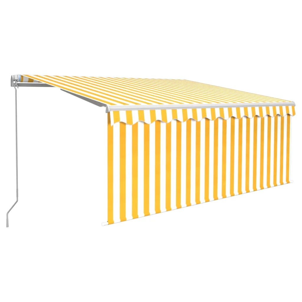 Tenda Sole Retrattile Manuale Parasole LED-Tenda parasole per balcone 3x2,5m Gialla Bianca 160304