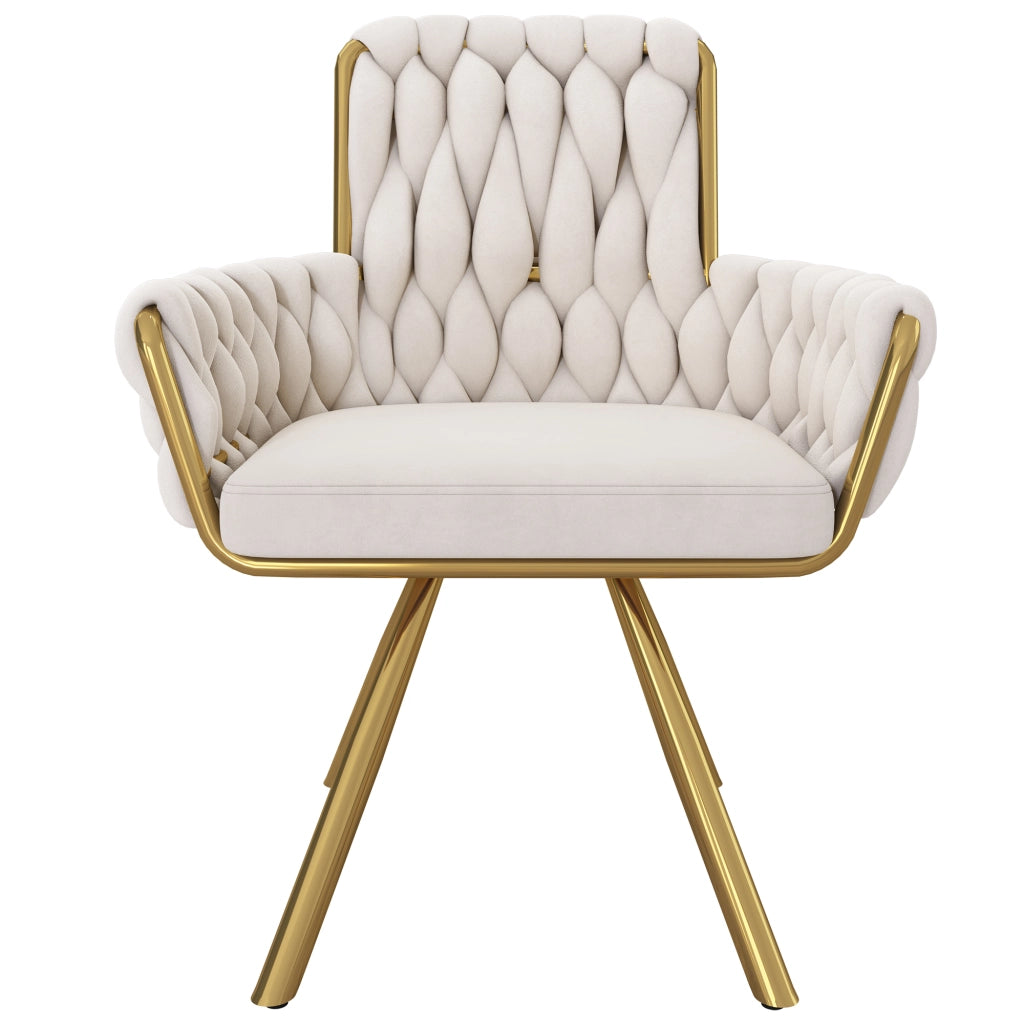 SEDIA Girevole 360° Set da 6 pezzi in velluto beige