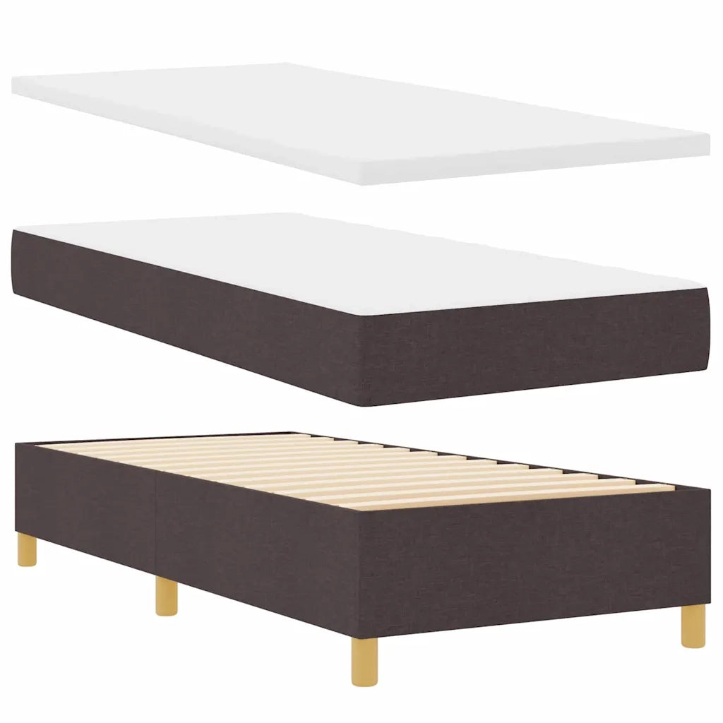 Letto a Sorgente LED Marrone Scuro 90 x 190 cm Tessuto 3343141