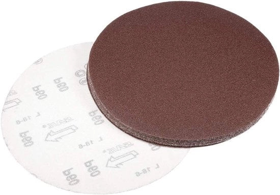 Dischi abrasivi a 60 Grit - 10 pezzi - Ronde con PSA - Schiuma abrasiva in ossido di alluminio - Antistatico - Durevole e resistente al taglio
