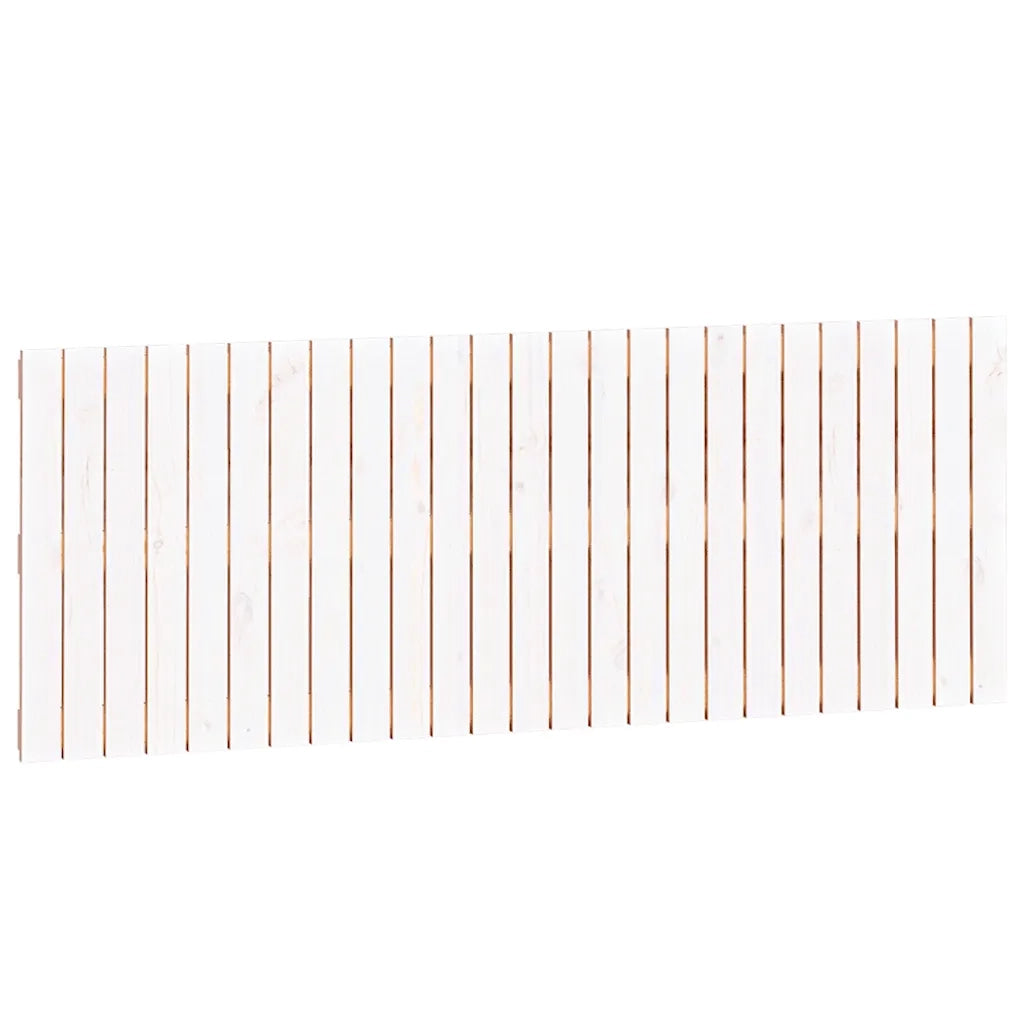 Testiera da Parete-Testiera a Muro-Testata Decorativa Bianca 159,5x3x60 cm Legno Massello di Pino