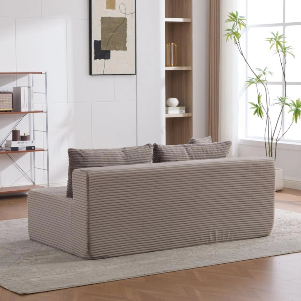 Divano compatto, divano modulare, tessuto chenille, schiuma ad alta elasticità 30D, base antiscivolo, 2 posti, grigio