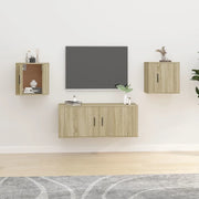 Mobili Porta TV a Parete 2 pz Rovere Sonoma 40x34,5x40 cm 816647