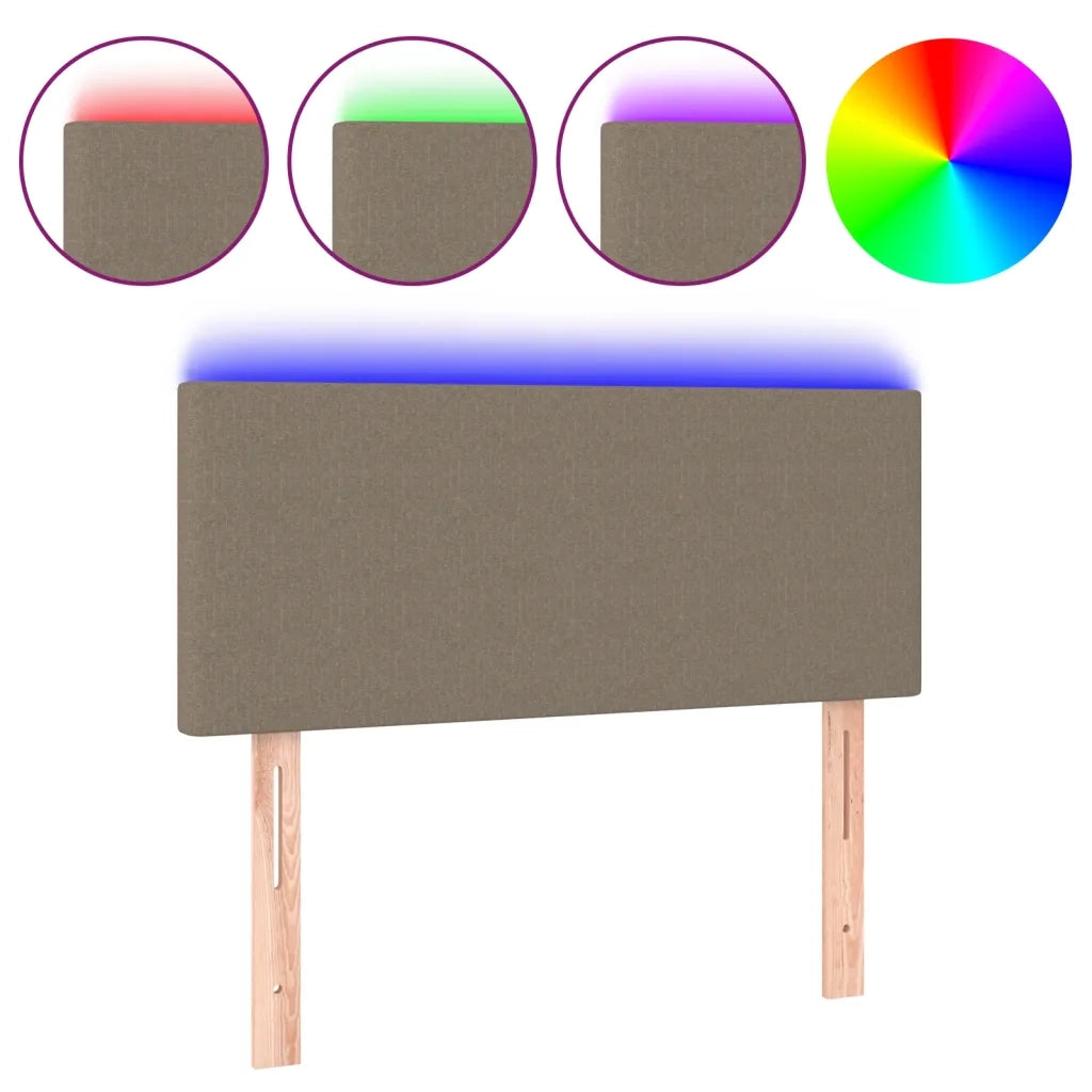 Testiera a LED Tortora 100x5x78/88 cm in Tessuto 3121326