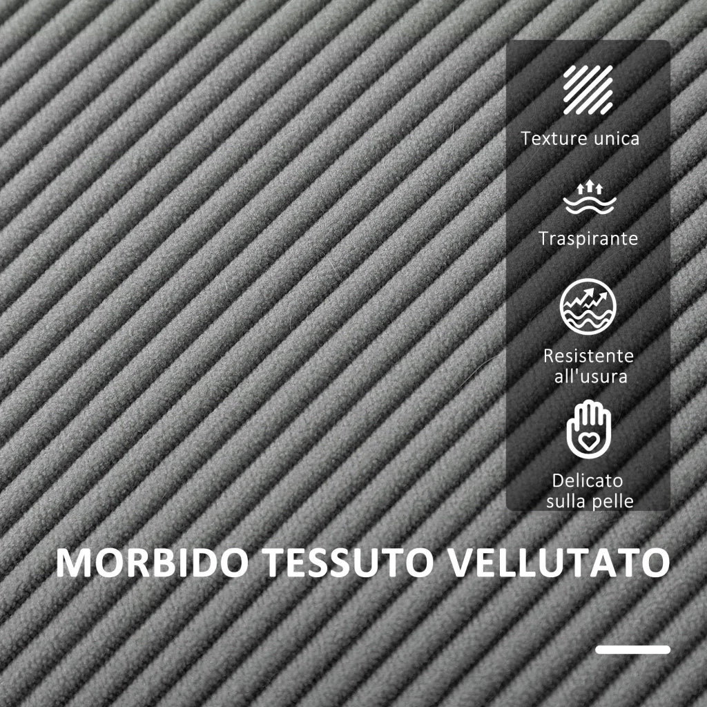 Divano 2 Posti con Spazio Contenitore e 2 Cuscini 140x63x79 cm Grigio