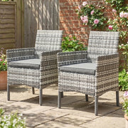 Set di 2 poltrone da giardino 58x62x87 cm in polyrattan grigio con cuscini per terrazza