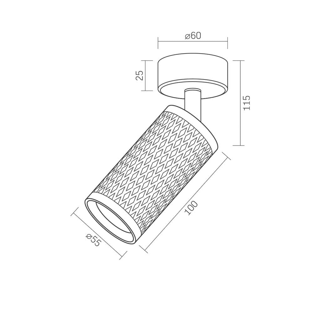 Spot orientabile nero parete/soffitto GU10 Grant Videx
