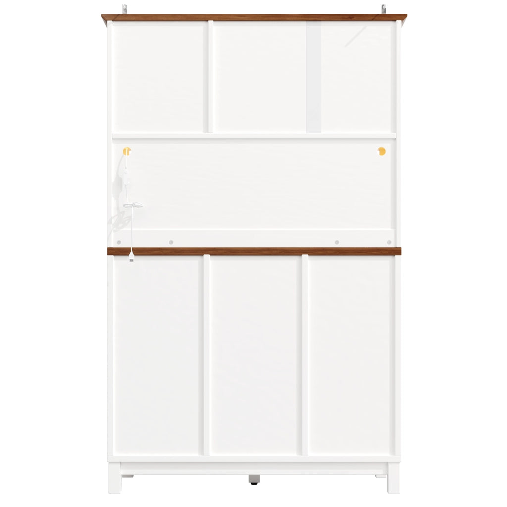 ARMADIO ALTO 104x40x180 cm Bianco in MDF, metallo e vetro con LED