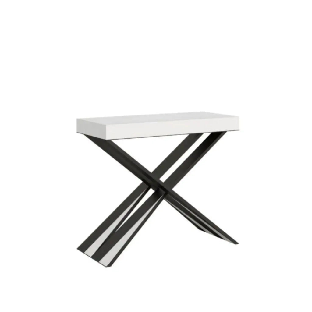 Consolle allungabile 90x40/196 cm Diago Small bianco frassino gambe antracite
