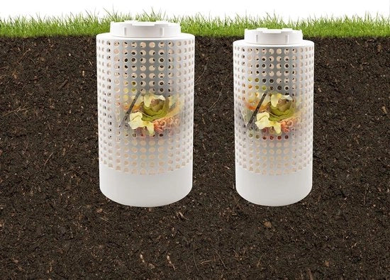 Compostatore per giardino in due pezzi, contenitore di compostaggio subacqueo per orto e serra, 2 dimensioni