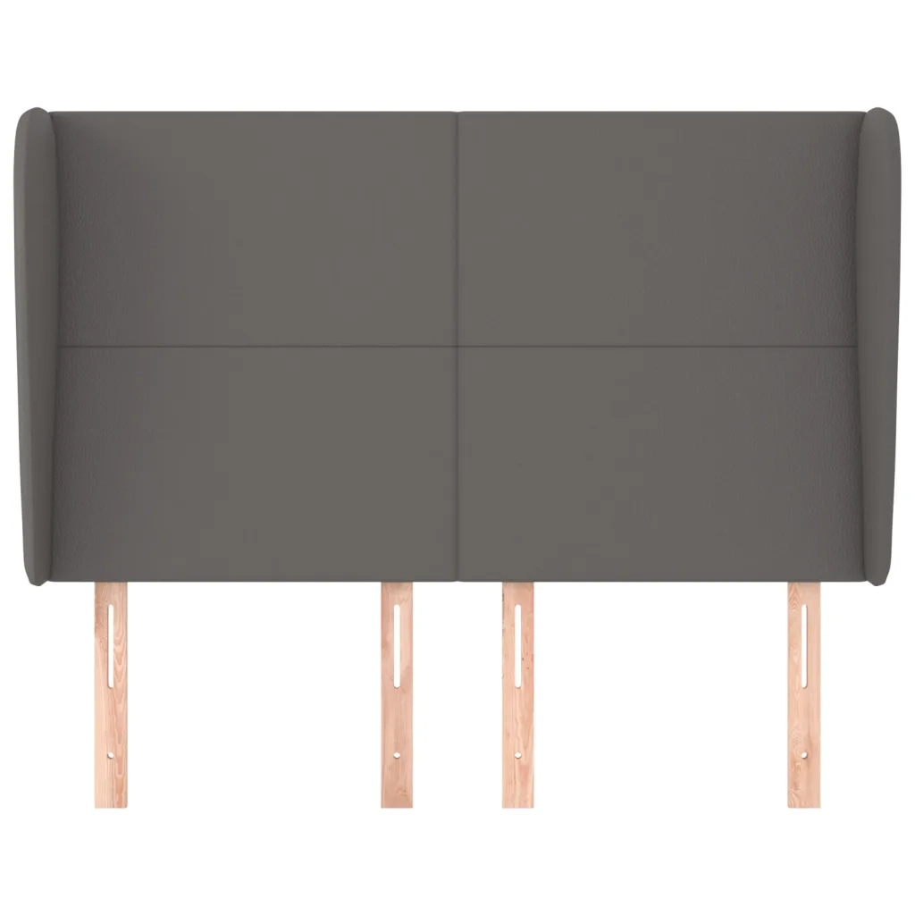 Testiera | Testata ad Orecchio Grigio 147x23x118/128cm in Similpelle