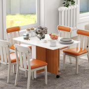 Tavolo da pranzo pieghevole 120x80 cm bianco - piano ribaltabile con ruote