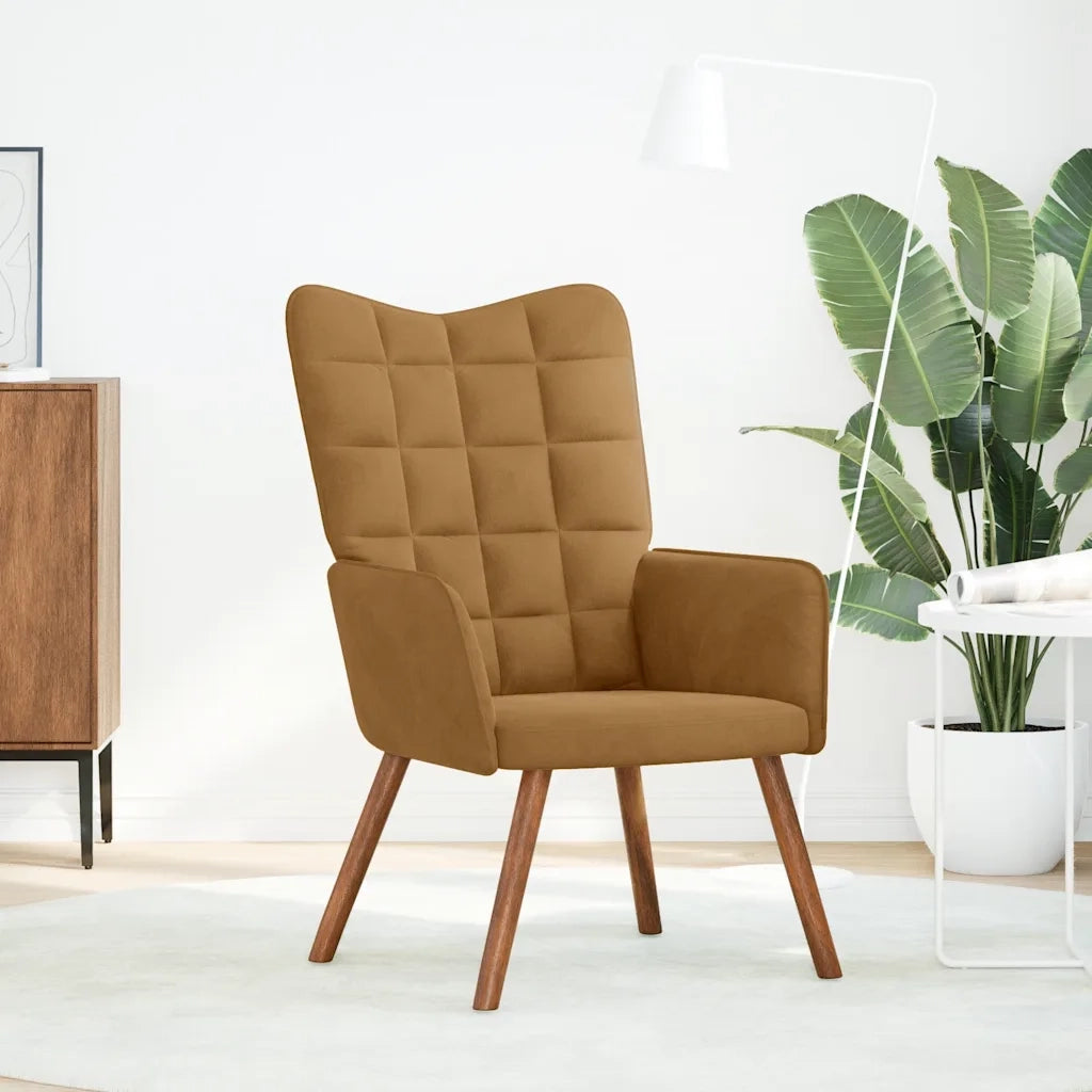 Poltrona Relax Marrone in Velluto 4016818