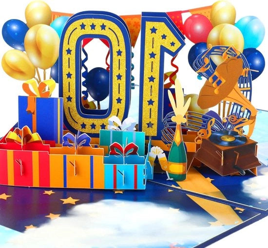 Carta di auguri per il decimo compleanno con contenuto HTML.