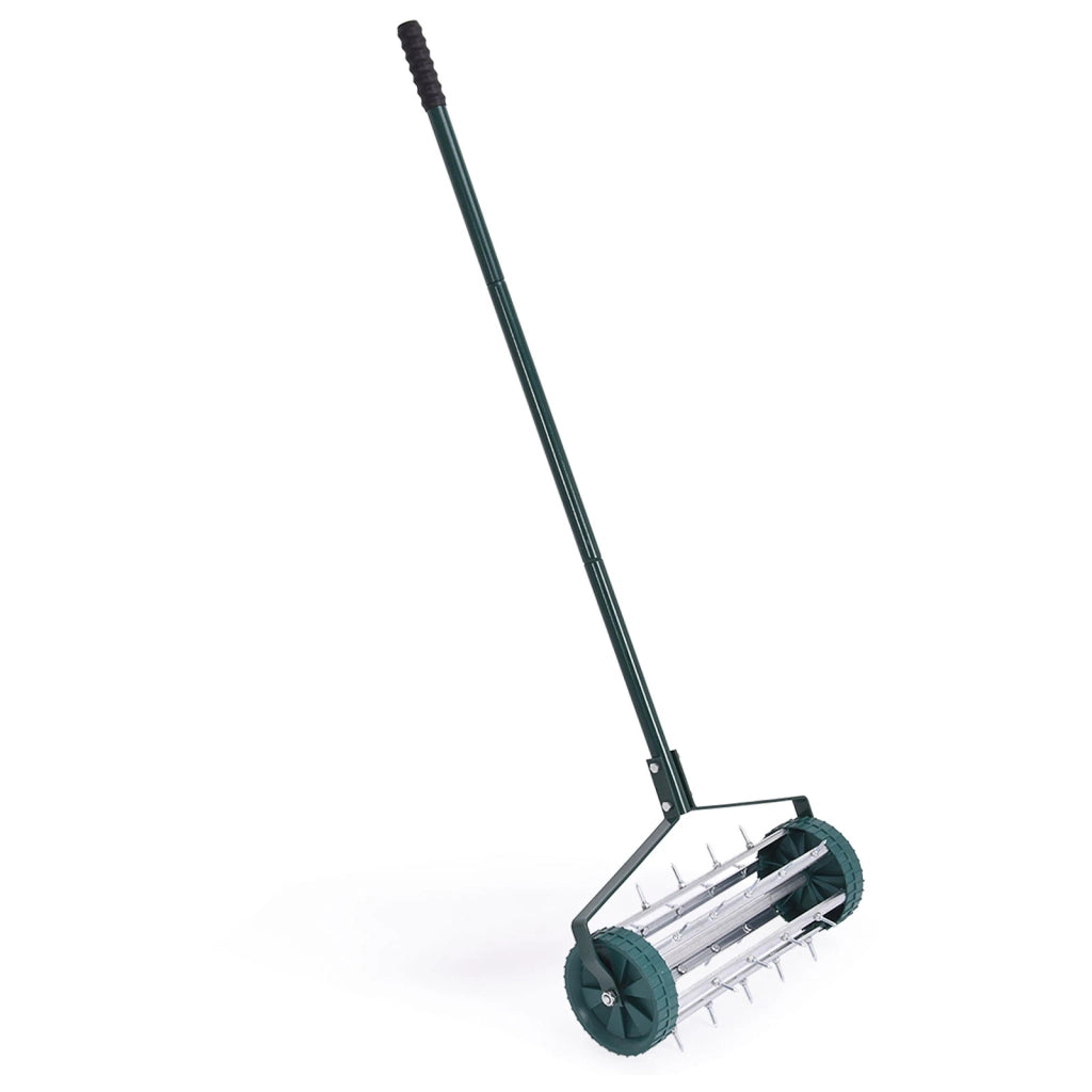 Aeratore per prato manuale a rullo 18 Inch con manico antiscivolo in acciaio e punte metalliche robusto per giardino