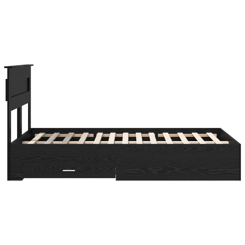 Letto matrimoniale | Letto per adulti | Struttura del letto Rovere Nero 135 x 190 cm Legno multistrato