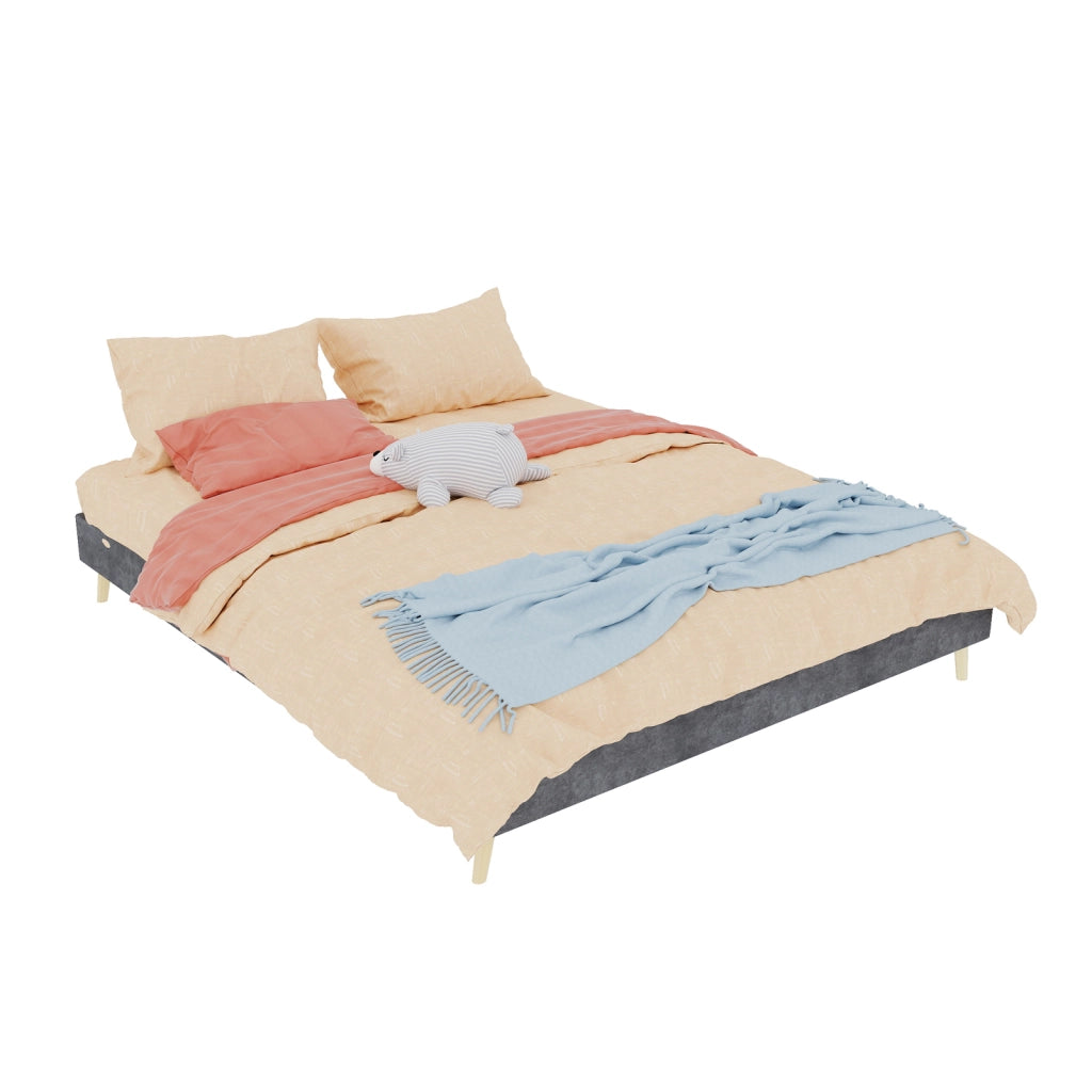 letto tela e metallo grigio 160 x 200 cm