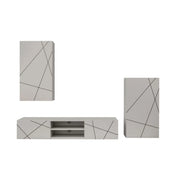Composizione murale DASH – Mobile TV, contenitore a muro e armadio per ripostiglio – Finitura Cashmere