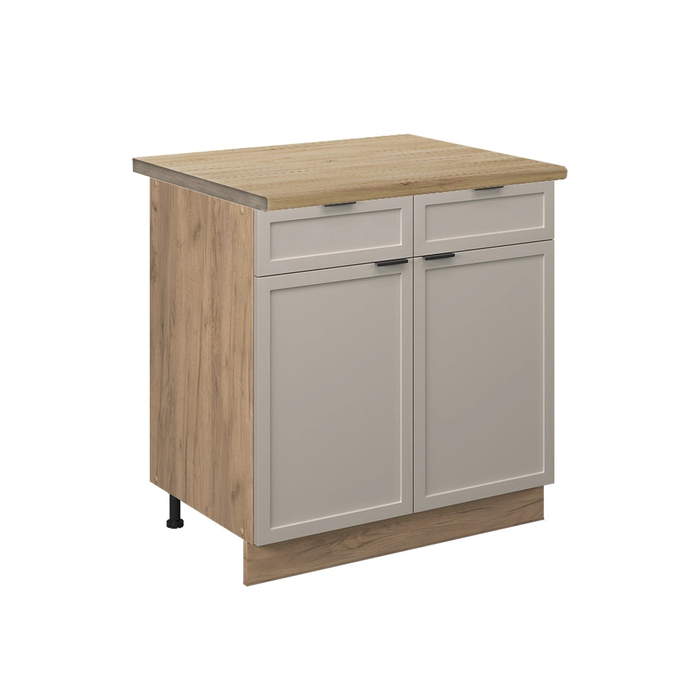 Mobiletto base per cucina Fame-Line GrigioBeige/Rovere dorato 80 cm, PL Rovere Vicco