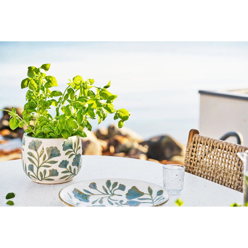Vaso per Piante Flowerpot, Bianco, Ceramica, 22,5x22,5x17,5 cm