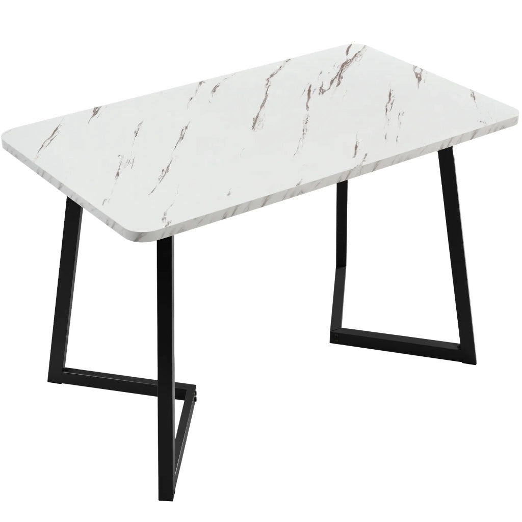 Set tavolo da pranzo rettangolare 117x68 cm con 4 sedie, velluto beige motivo diamante, gambe nere regolabili