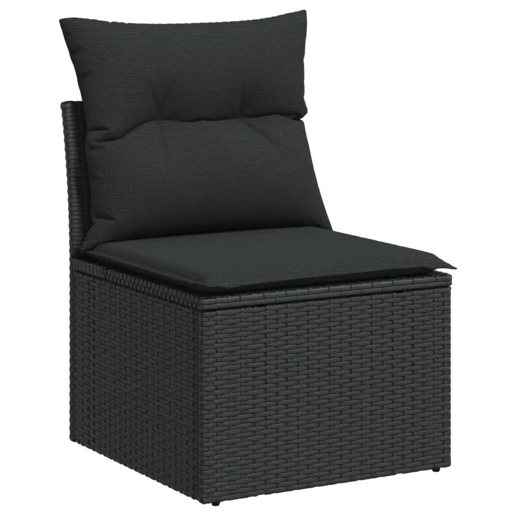 Set Divano da Giardino 6 pz con Cuscini Nero in Polyrattan 3266545