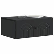 Comodino | Armadio da Notte | Mobiletto da notte a muro con cassetto Nero 49 x 34,5 x 20 cm