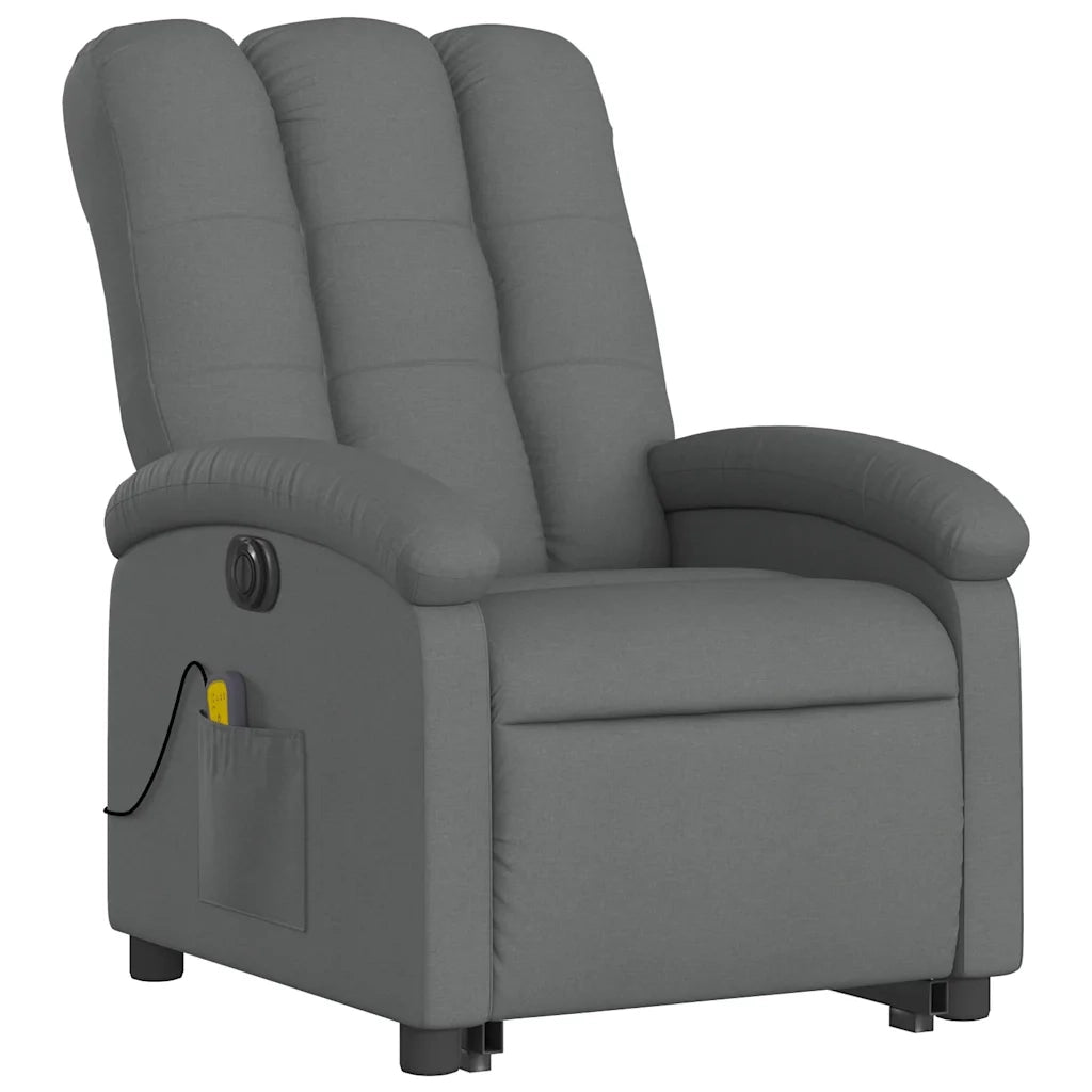Poltrona Alzapersona Massaggi Elettrica Grigio Scuro Tessuto 3204129