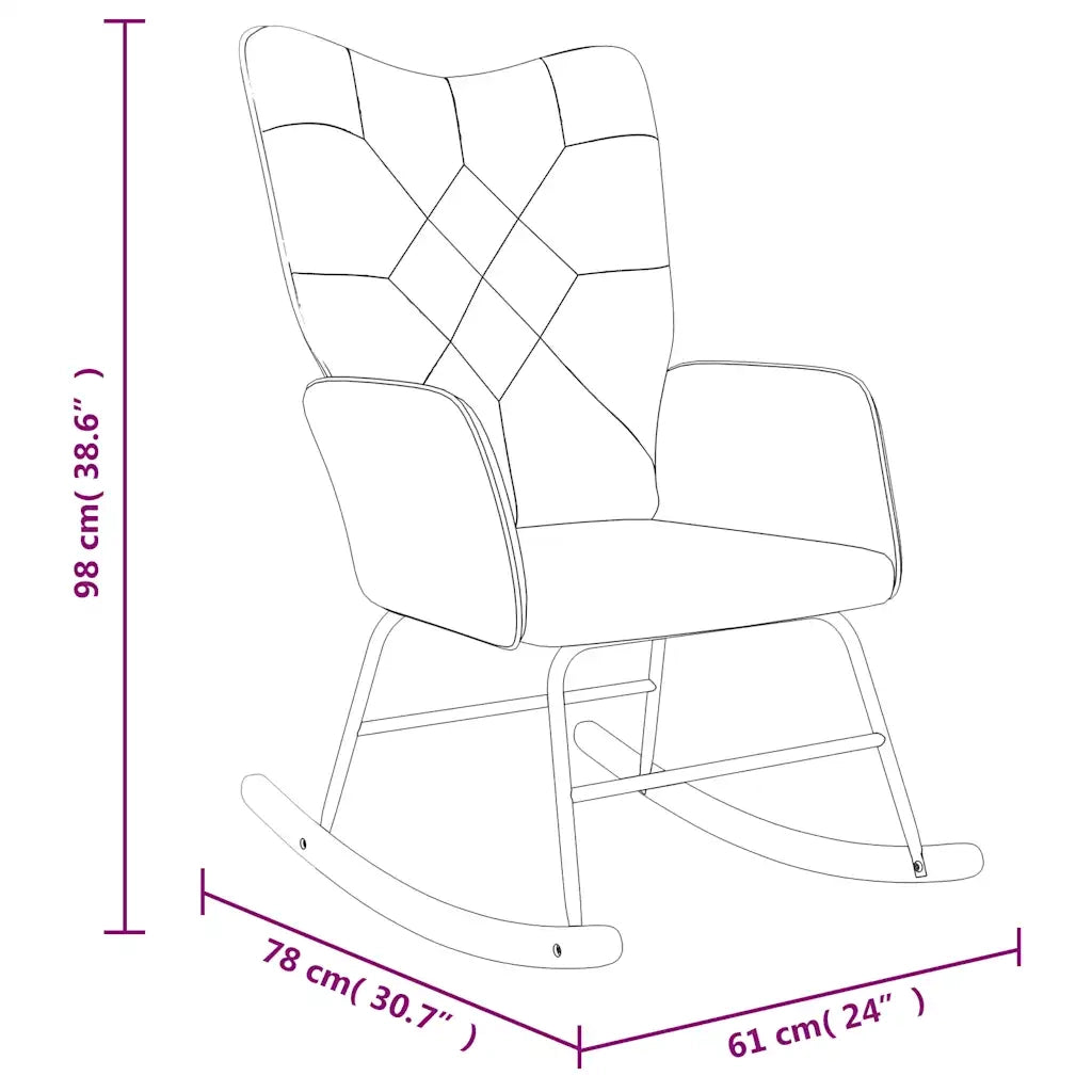 Sedia a Dondolo in Tessuto Patchwork 328191
