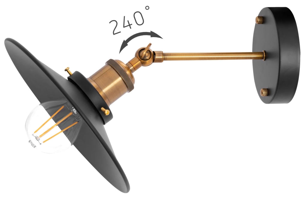 Lampada Porto APP184-1W Lampada Da Muro Black