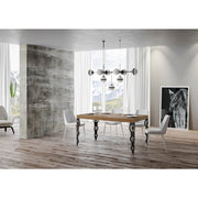 Tavolo allungabile 160/420x90 cm Karamay Premium telaio Antracite - Quercia Natura