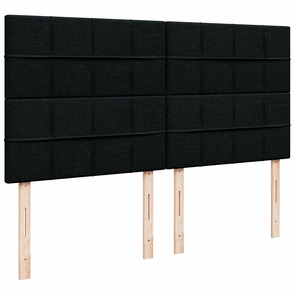 Giroletto a Molle con Materasso Nero 200x200 cm in Velluto