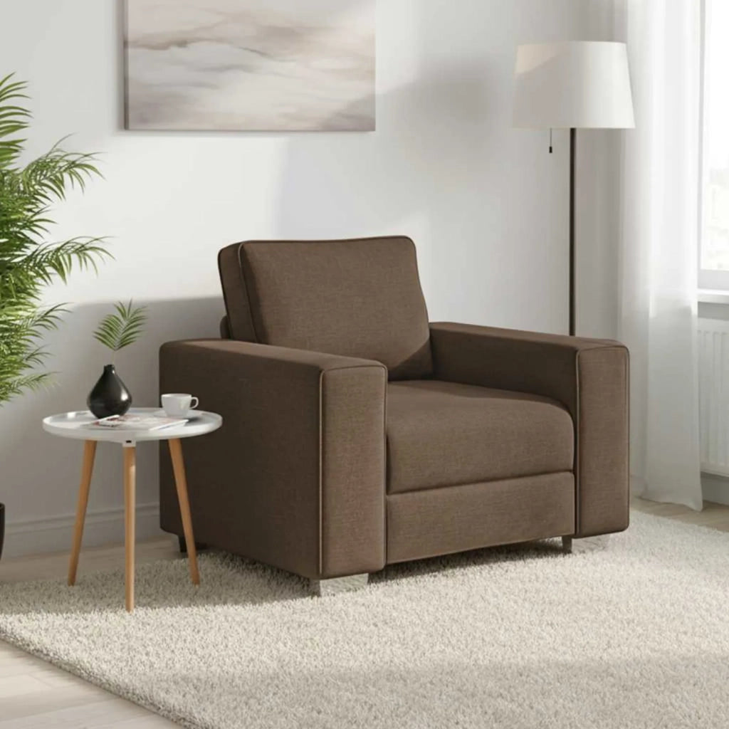Divano Sedia-Poltrona Sofa Marrone 100 cm Tessuto
